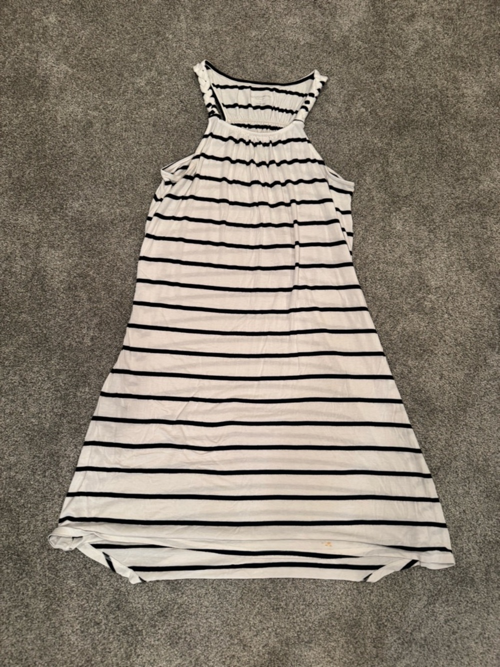 Maternity Striped White & Black Sleeveless Tank Dress